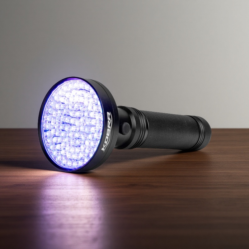100 LED Ultra-Bright Blacklight Flashlight - Black