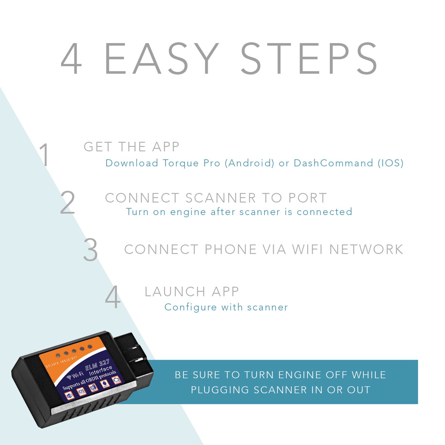 KOBRA Wireless OBD2 Car Code Reader Scan Tool OBD Scanner Connects Via WiFi With IOS, Android & Windows Device, Features 3000 Code Database, For Most Vehicles In the USA! Diagnose Your Car Like a Pro!