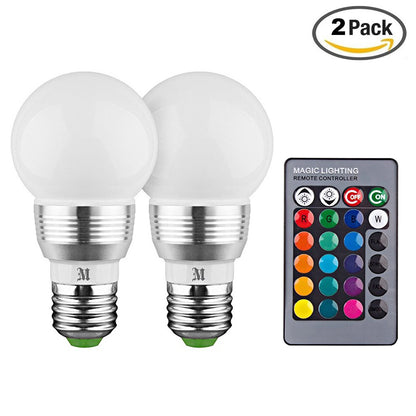 KOBRA LED Bulb Color Changing Light Bulb with Remote Control (2 Pack)16 Different Color Choices Smooth, Flash or Strobe Mode- Premium Quality & Energy Saving Retro LED Lamp