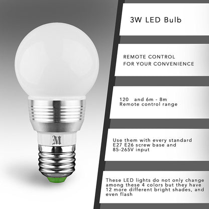 KOBRA LED Bulb Color Changing Light Bulb with Remote Control (2 Pack)16 Different Color Choices Smooth, Flash or Strobe Mode- Premium Quality & Energy Saving Retro LED Lamp