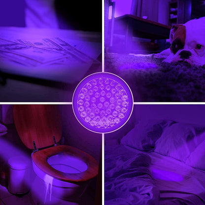 100 LED UV Ultra-Bright Blacklight Flashlight 18W 385-395nm - Red