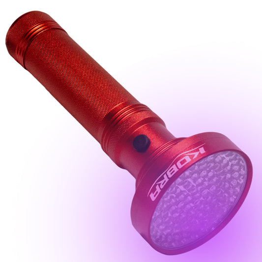 100 LED UV Ultra-Bright Blacklight Flashlight 18W 385-395nm - Red