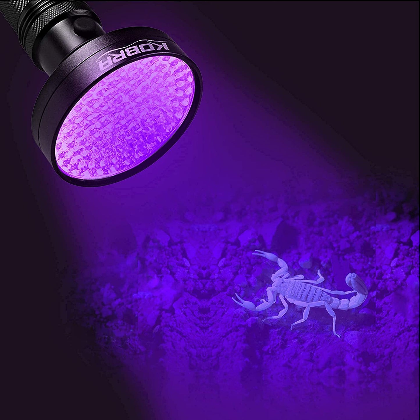 100 LED UV Ultra-Bright Blacklight Flashlight 18W 385-395nm - Light Blue
